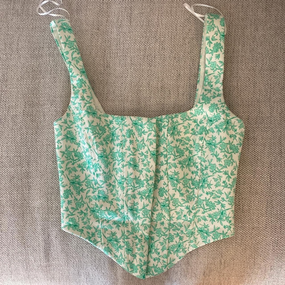 Zara Green and White Corset